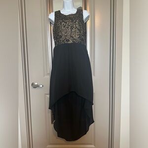 High-low dress with back cutout.